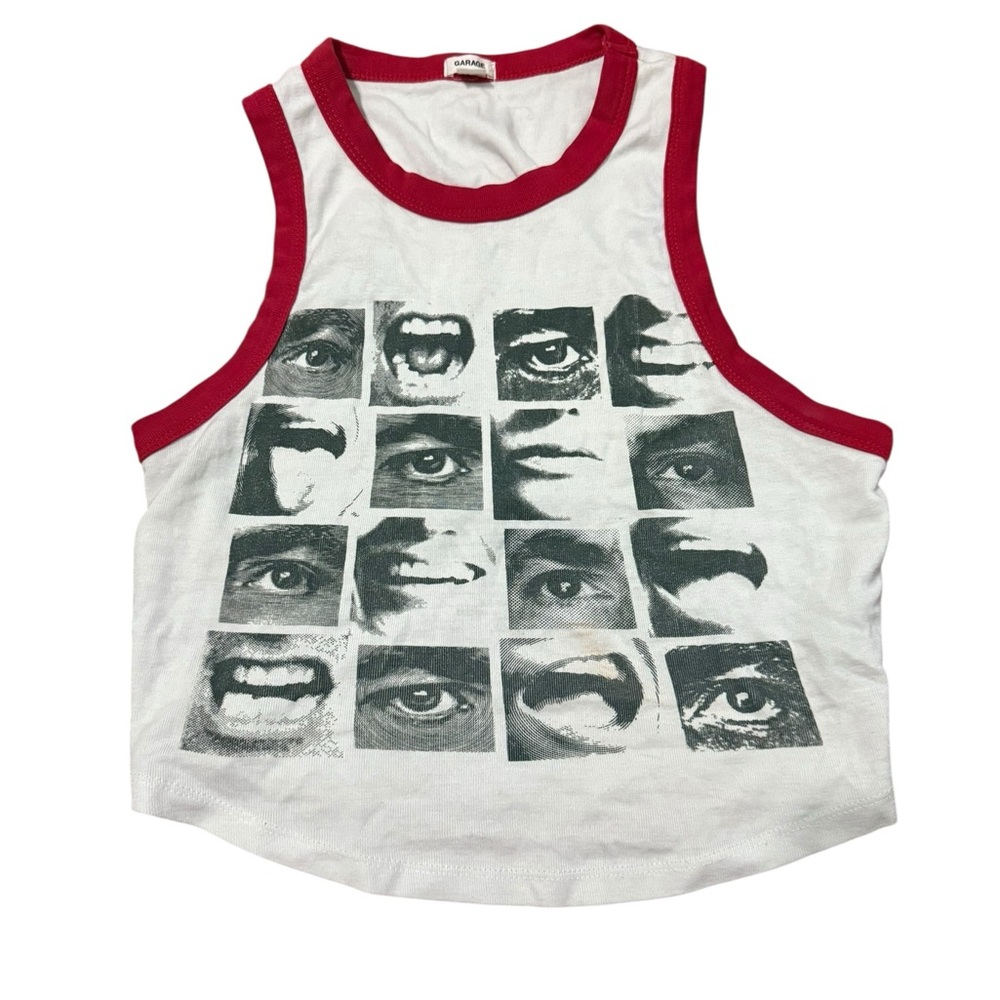 Garage Red and White Graphic Tank Top